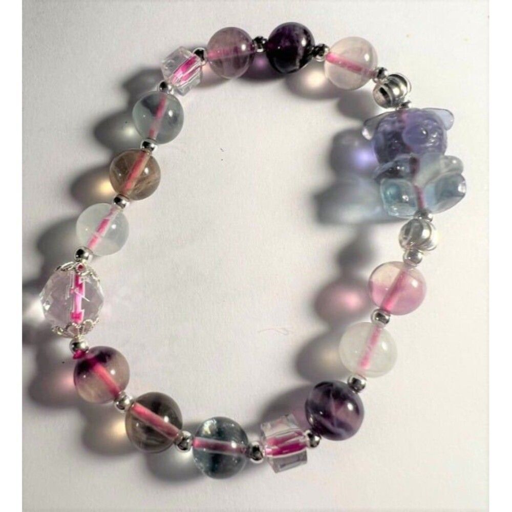 Fluorite Teddy Bear Bracelet - Stretch